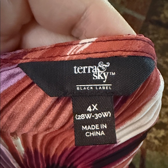Terra & Sky Vibrant Red and Purple Maxi Dress 4X - Picture 1 of 4